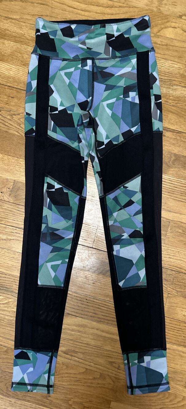 Women’s SWEATY BETTY Reversible Leggings Size S Black/Graphic Pants *B1